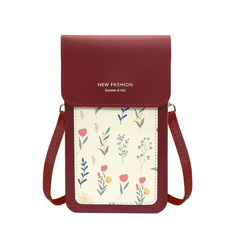 Stylish Touch Screen Thin Printed Mini Phone Bags