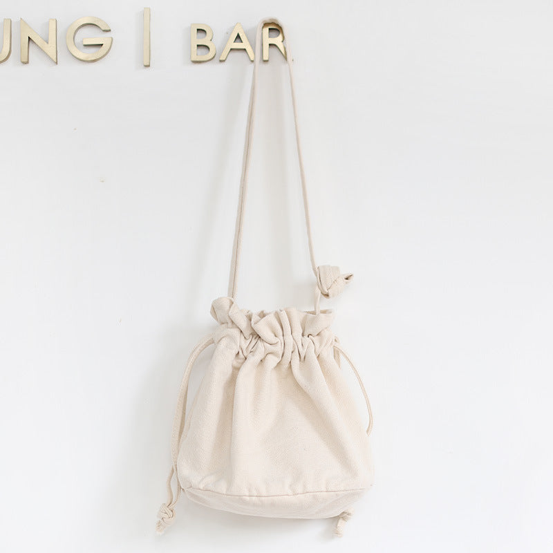 Women's Drawstring Bucket Simple Vintage Cute Mori Crossbody Bags