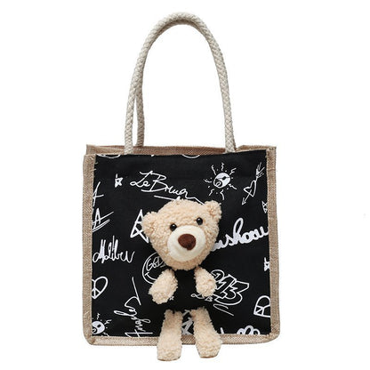 Women's Bear Trendy Cute Fashion Tide Cloth Handbags