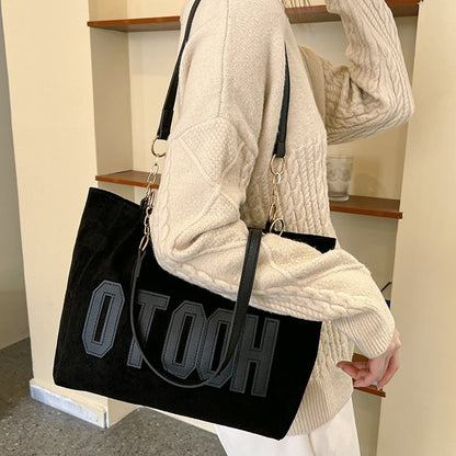 Women's Capacity Autumn Korean Style Letter Simple Commute Shoulder Bags