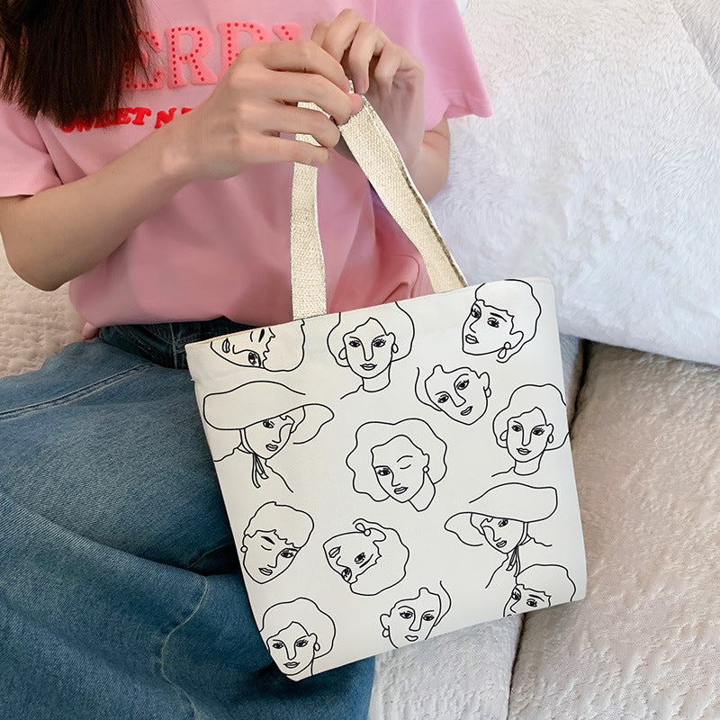 Carrying Lunch Box Canvas Female Korean Style Handbags