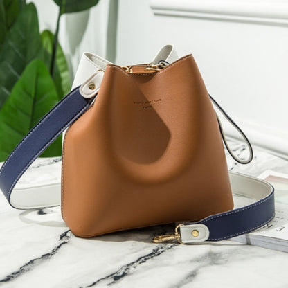 Women's Summer Bucket Graceful Fashionable Korean Contrast Crossbody Bags