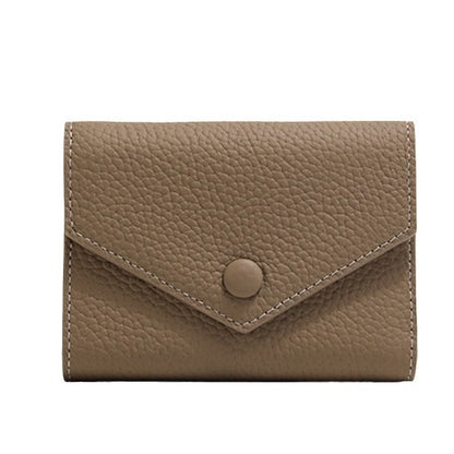 Women's Simple Off Short Style Leather Small Card Holder