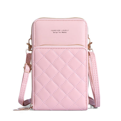 Women's Large Capacity Fashion Simple Double Zipper Phone Bags