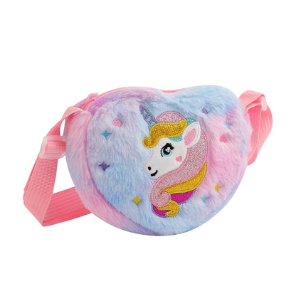 Children's Cartoon Unicorn Cute Wear Plush Loving Children's Shoulder Bags