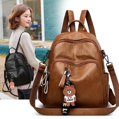 Women's Sheepskin Genuine Leather Mummy Fashionable Korean Backpacks