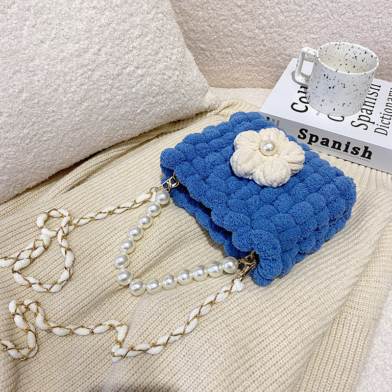 Hand-woven Cream Puff Floral Material For Bags