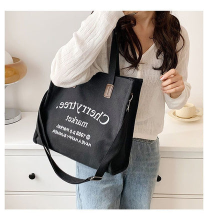 Fashionable Simple Letter Commuter Large Capacity Shoulder Bags