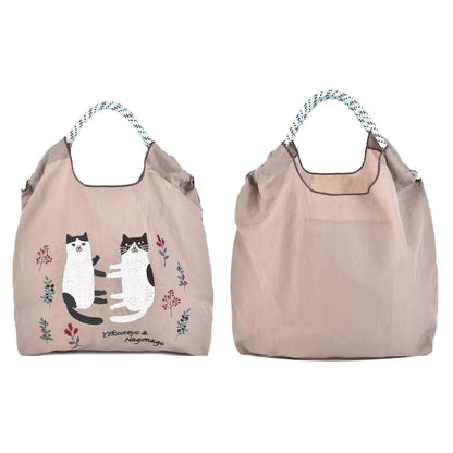 Embroidered Shopping Nylon Environmental Protection Commuter Shoulder Bags