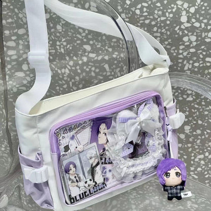 Women's Style Transparent Bar Cartoon Class Book Shoulder Bags