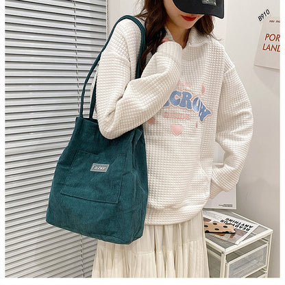 Corduroy Lovely Female Korean Style Versatile Shoulder Bags