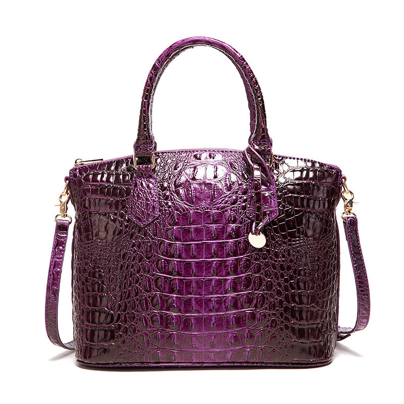 Women's For Retro Crocodile Pattern Brahmin Portable Handbags