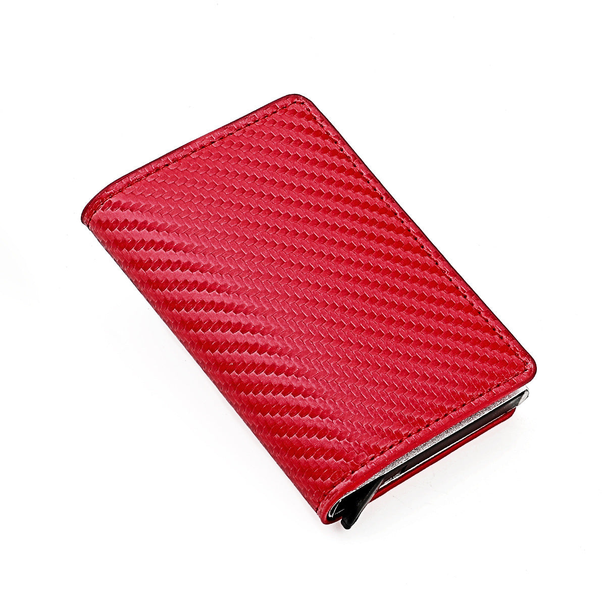 Aluminum Alloy Automatic Pop-up Genuine Leather Multiple Slots Card Holder