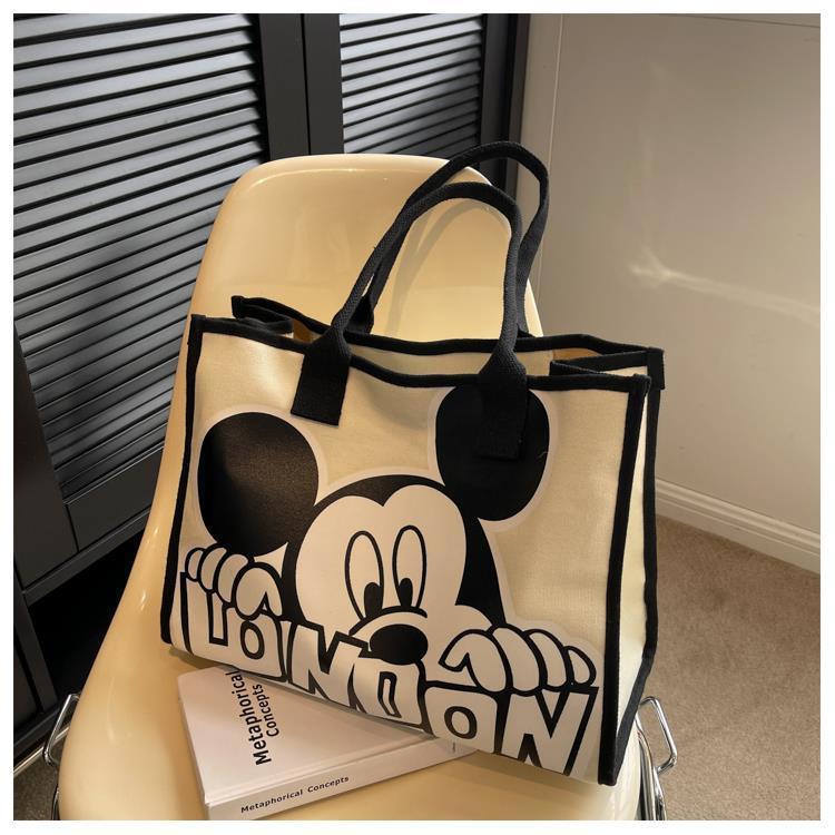 Women's Mickey Canvas Design Commuter Fashion Large Crossbody Bags