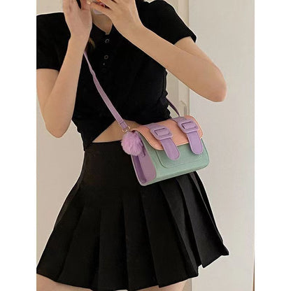 Women's Thailand Cambridge Summer Fashion Contrast Color Crossbody Bags