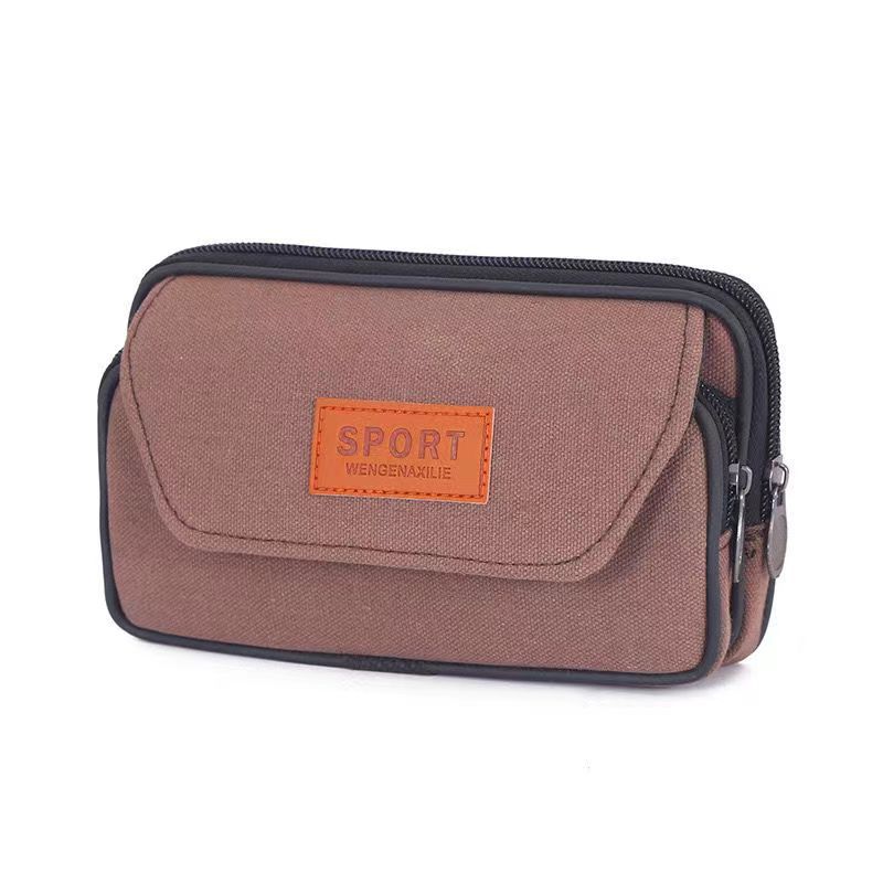 Men's Canvas Mobile Pannier Cell Mini Hanging Phone Bags