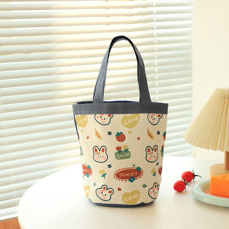 Large Capacity Cartoon Canvas Family Lunch Box Handbags