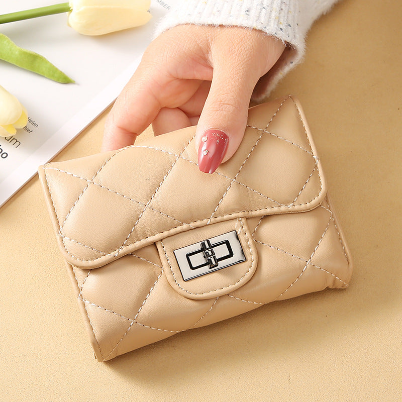 Women's Style Rhombus Short Clutch Korean Versatile Ladies Wallets