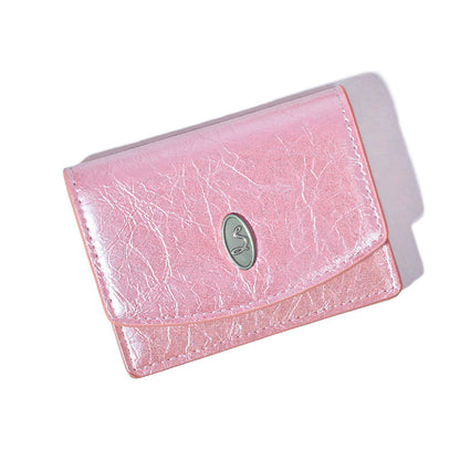 Women's Style Simple Crack Minimalist Large Capacity Ladies Wallets