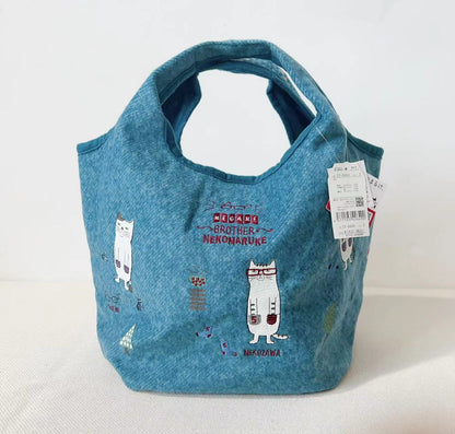 Cat Tote Shopping Commuter Cartoon Polar Handbags