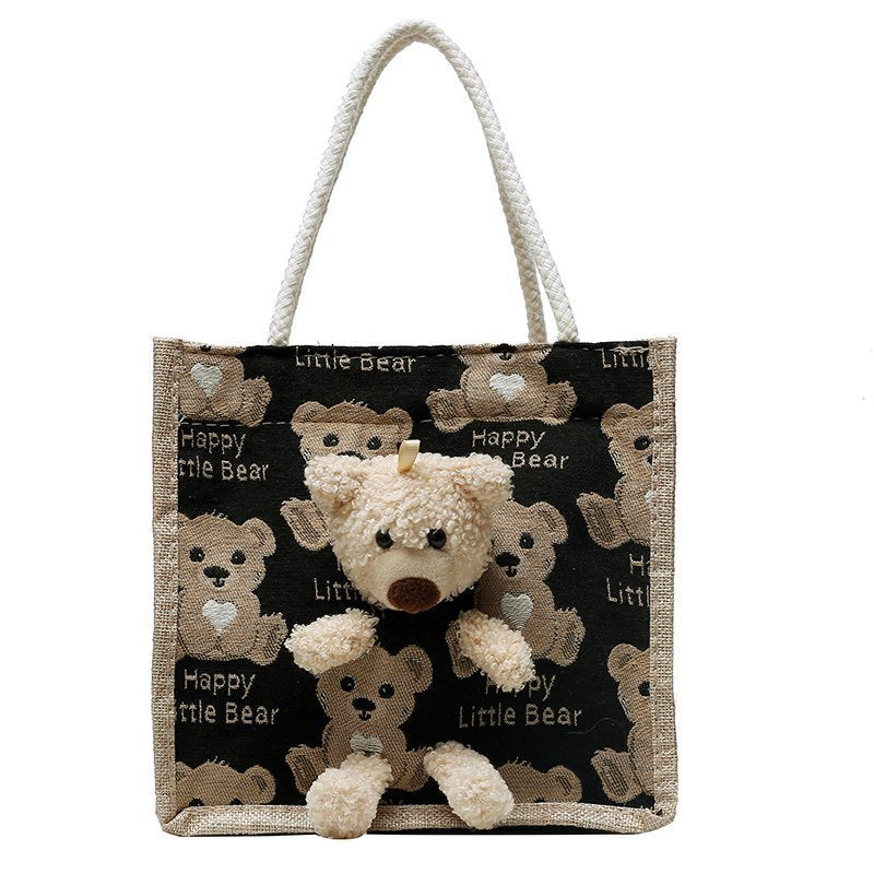 Women's Bear Trendy Cute Fashion Tide Cloth Handbags