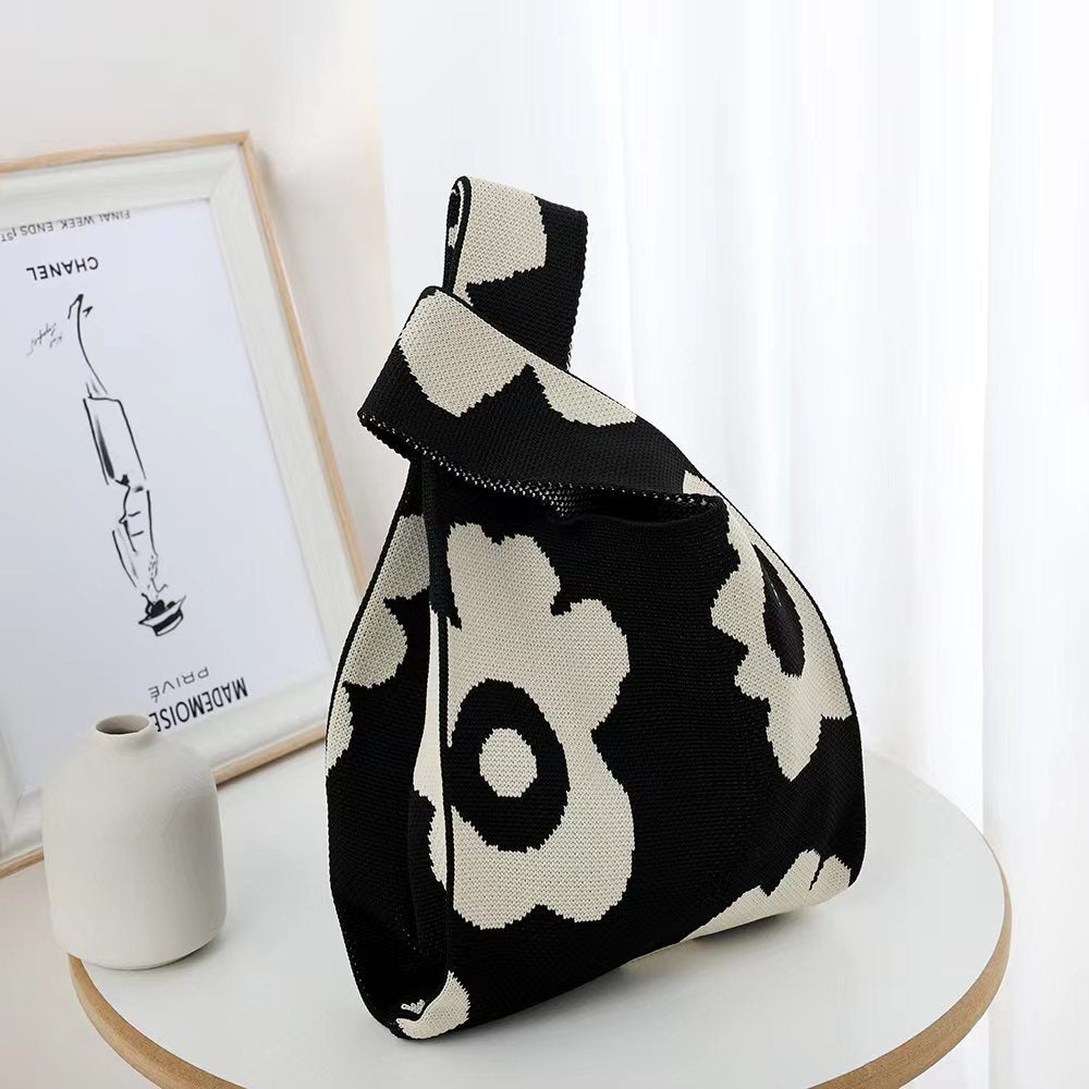 Sac fourre-tout fait main pour femme, joli sac tricoté polyvalent avec motif animal