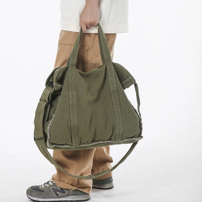 Male Female Personality Frayed Canvas Portable Crossbody Bags