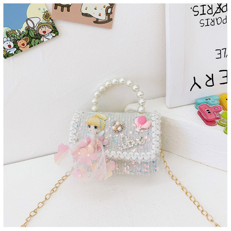 Children's Fashion Pearl Tote Cartoon Doll Chain Children's Coin Purse