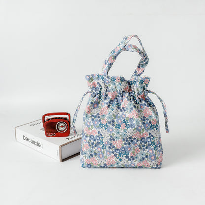 Floral Drawstring Printed Pocket Style Storage Shoulder Bags