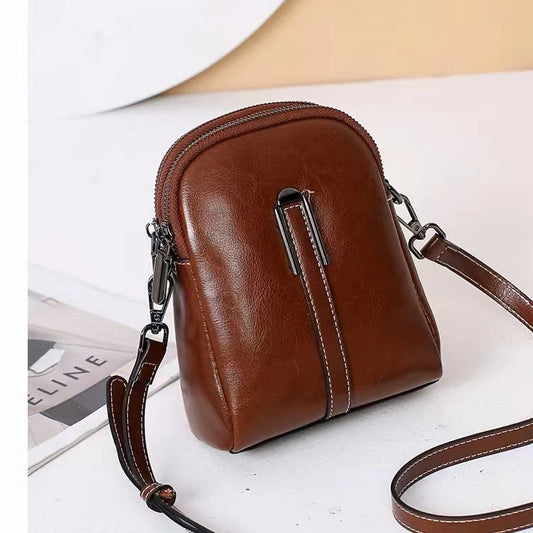 Women's Leather Fashionable Commuter Shell Niche Mini Shoulder Bags