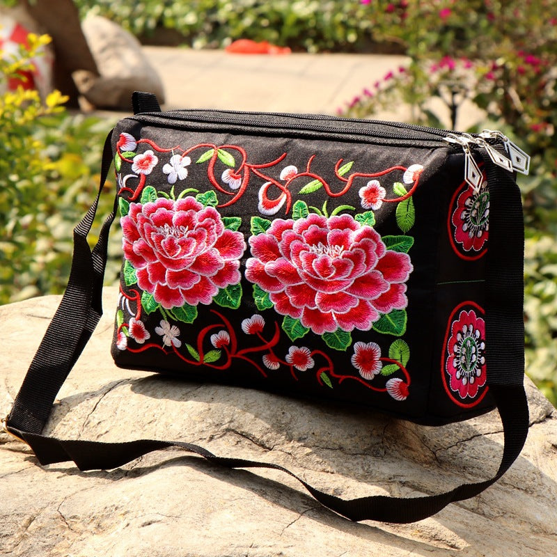 Women's National Style Embroidered For Embroidery Triple Crossbody Bags