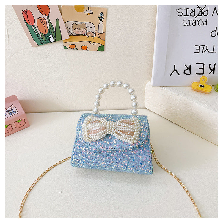 Children's Western Style Cute Bow Flower Little Children's Shoulder Bags