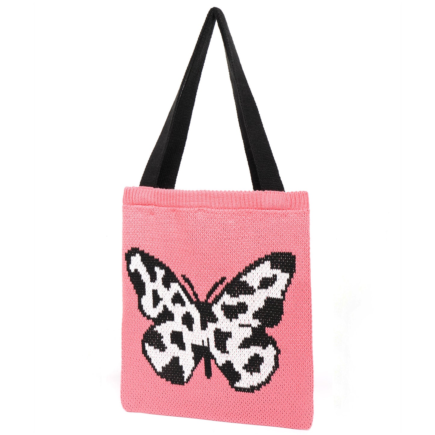 Women's Butterfly Knitted Double-sided Jacquard Minority Pink Bags