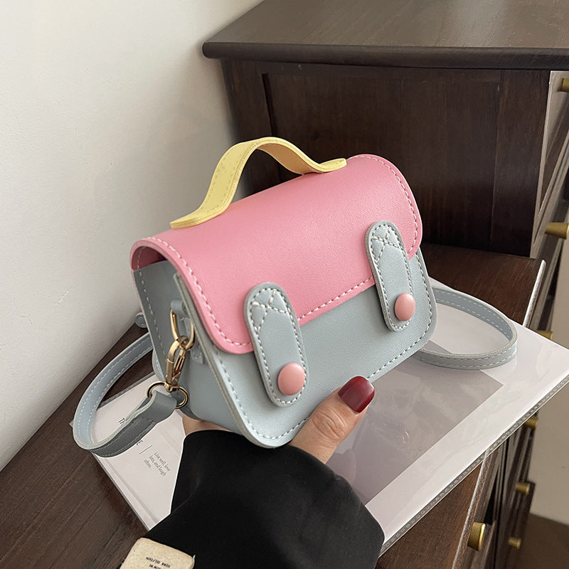 Children's Candy Color Contrast Mini Square Korean Children's Shoulder Bags