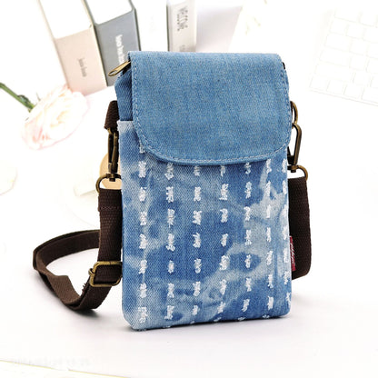 Women's & Men's & Trendy Ripped Model Denim Large Phone Bags