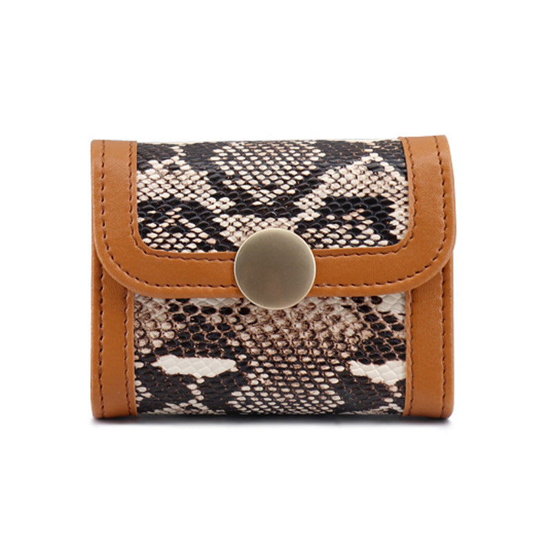 Women's Snake Pattern Flip Expanding Classic Retro Small Large Ladies Wallets