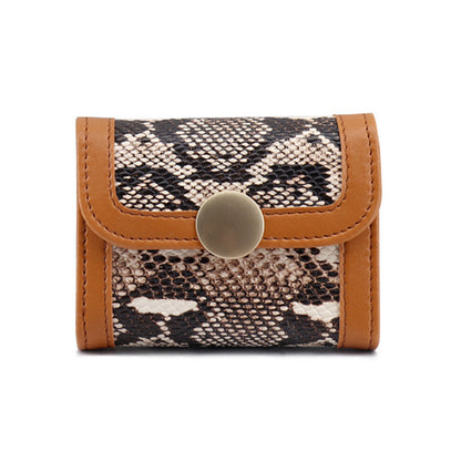 Women's Snake Pattern Flip Expanding Classic Retro Small Large Ladies Wallets