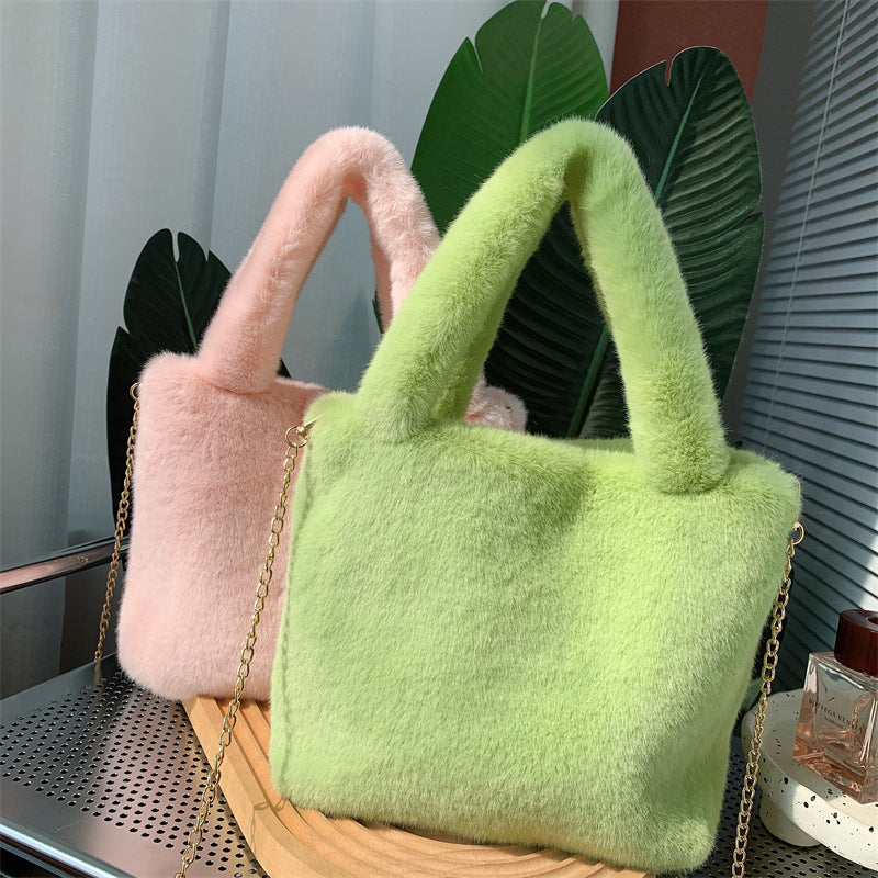 Women's Simple Plush One Fresh Korean Style Bags