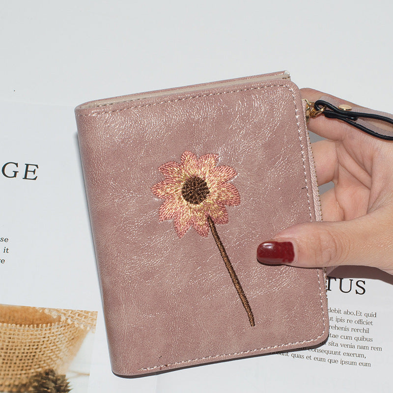 Women's Retro Fashion Minimalism Fresh Zipper Hasp Ladies Wallets