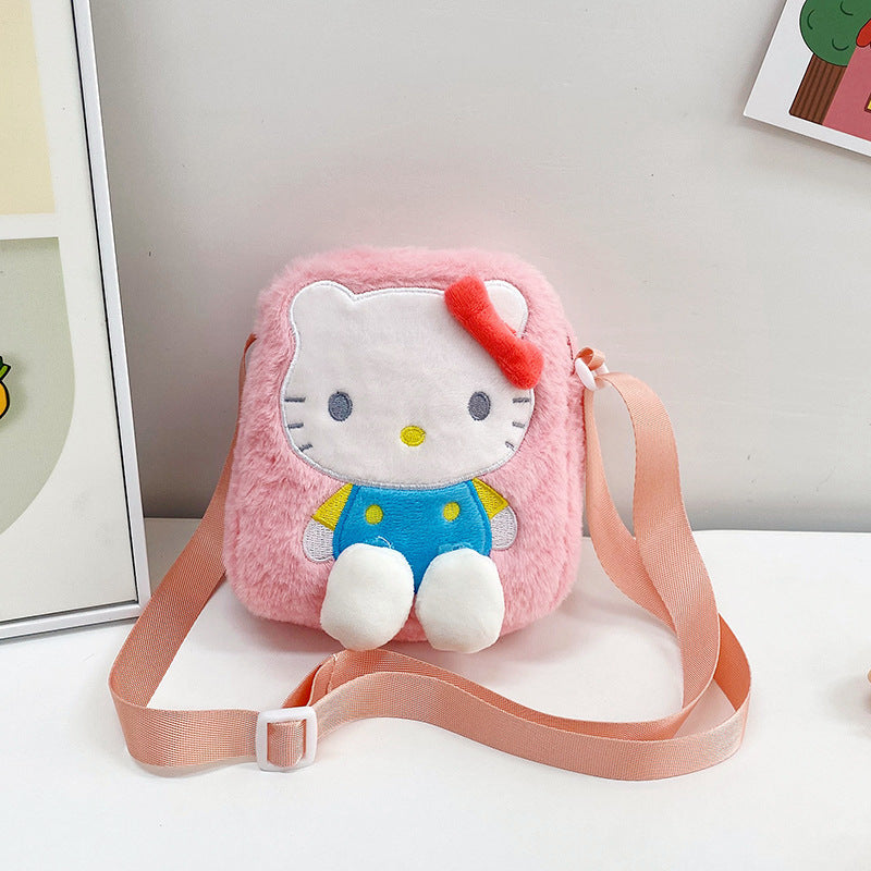 Sac à bandoulière pour enfants avec poupée à griffes et jouet de dessin animé mignon