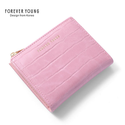 Women's Short Stone Pattern Fashion Simple Clutch Card Holder