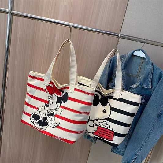 Women's Snoopy Printed Canvas Large Capacity Underarm Shoulder Bags