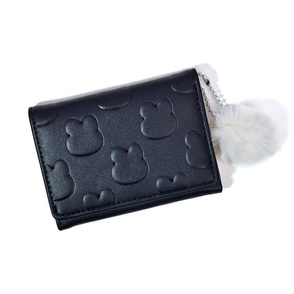 Cute Short Embossed Fluffy Balls Hanging Card Holder