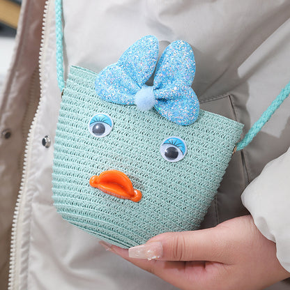 Sacs à main pour enfants en tissu d'herbe d'été mignons et pittoresques au bord de la mer