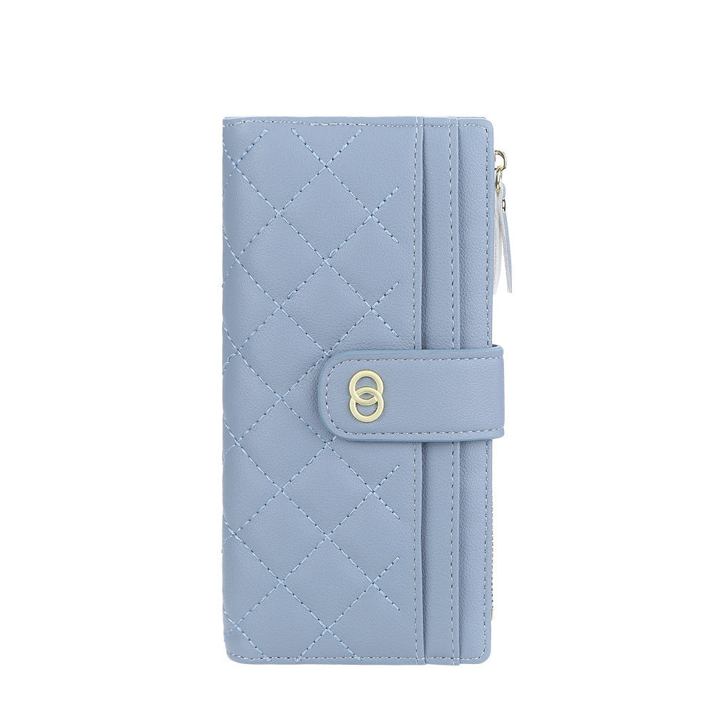 Women's Rhombus Multiple Slots Long Mobile Stylish Ladies Wallets