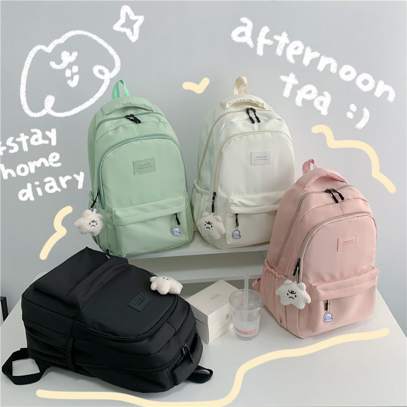 Women's Simple University Style Solid Color Large Capacity Backpacks