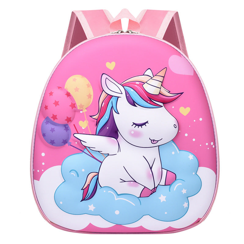 Sacs d'école maternelle à coque rigide pour enfants, motif licorne mignon, coquille d'œuf