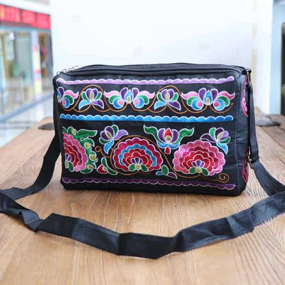 Women's National Style Embroidered For Embroidery Triple Crossbody Bags