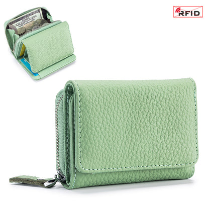 Women's Short Leather Mini Large Capacity Pocket Ladies Wallets