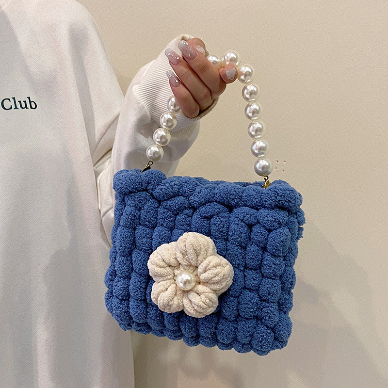 Hand-woven Cream Puff Floral Material For Bags